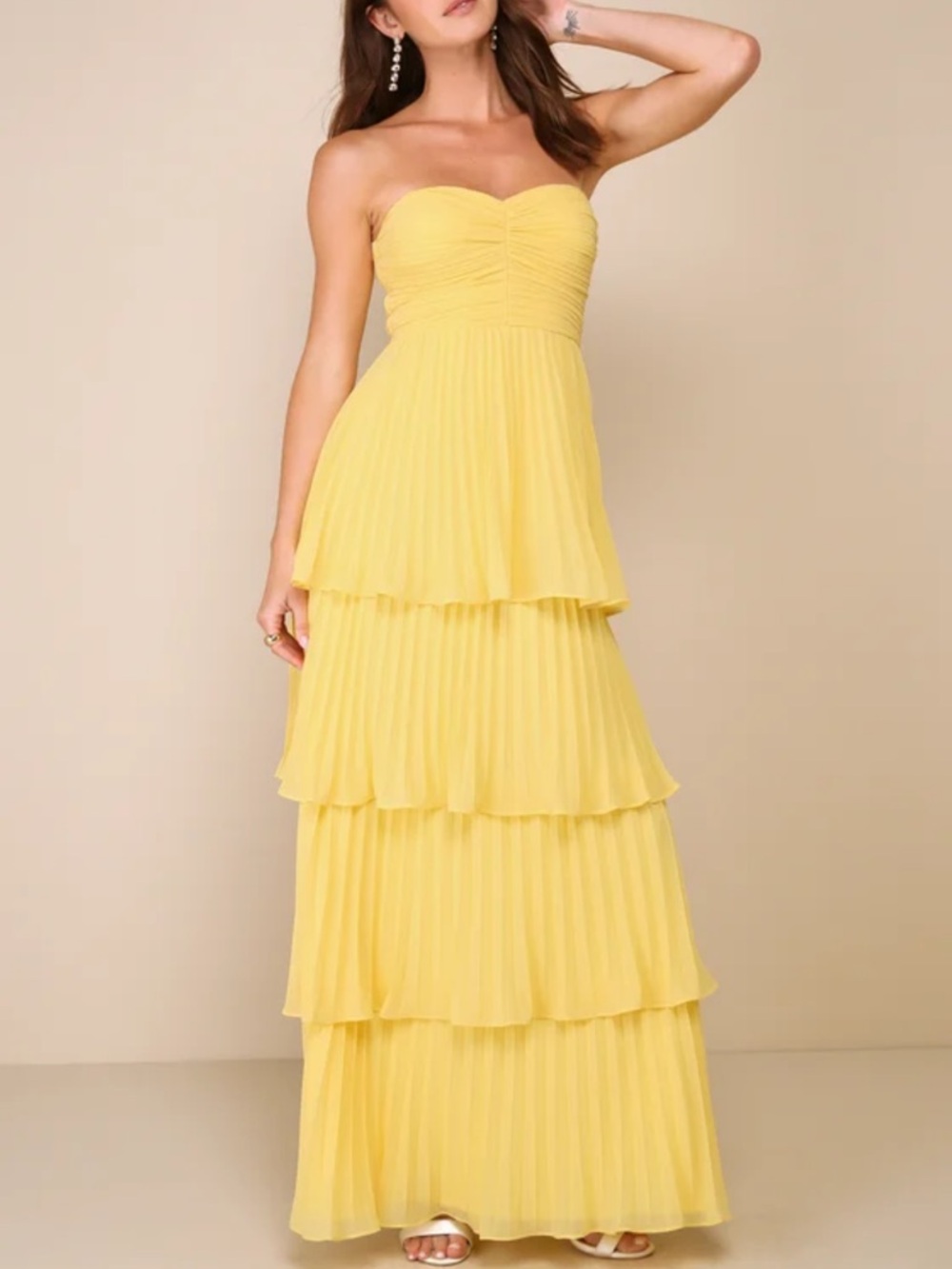 Seriously Sensational Strapless Tiered Maxi Dress